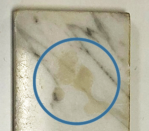 Dull stain indicates marble